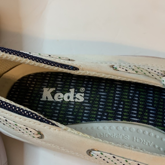 Keds White Nautical White Shoes Size 7.5 worn on bottom Used - Picture 4 of 5